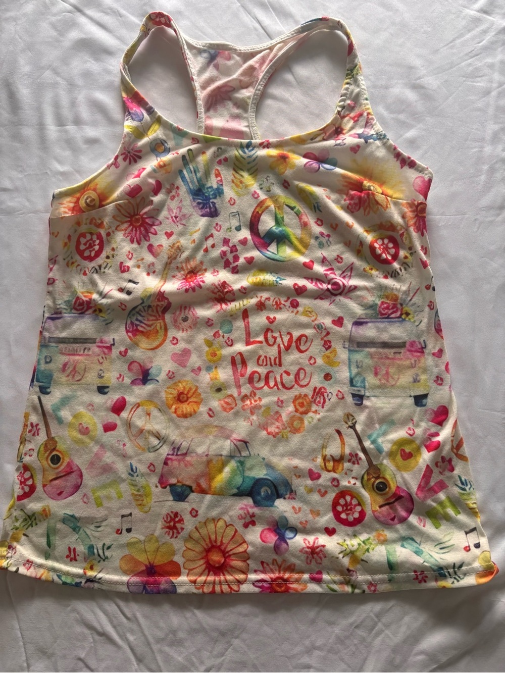 Women’s Multicolor Love & Peace Graphic Tank Top